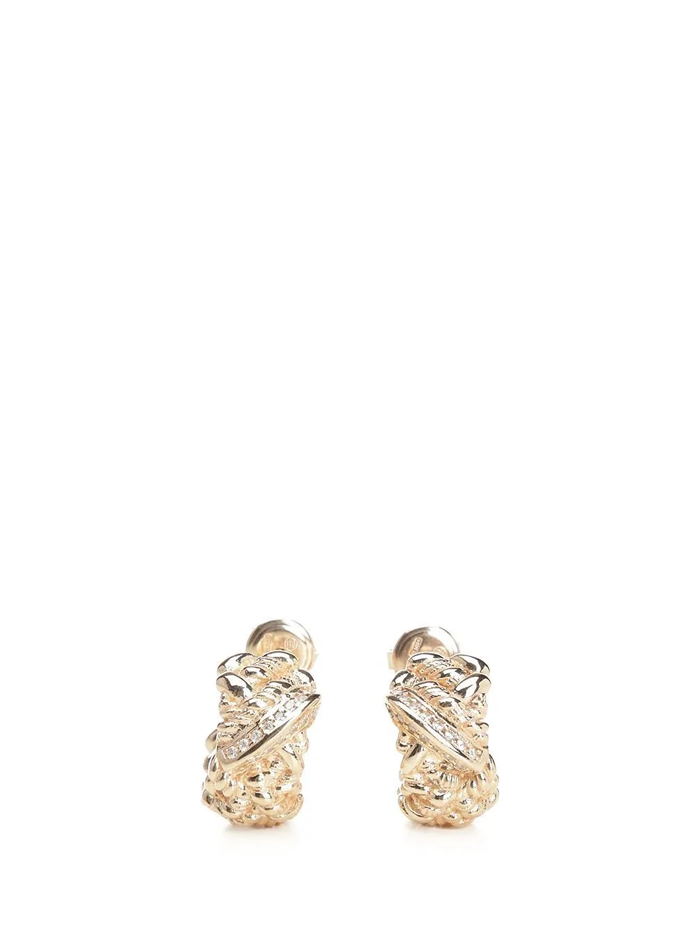 Bottega Veneta Embellished Intreccio Hoop Earrings