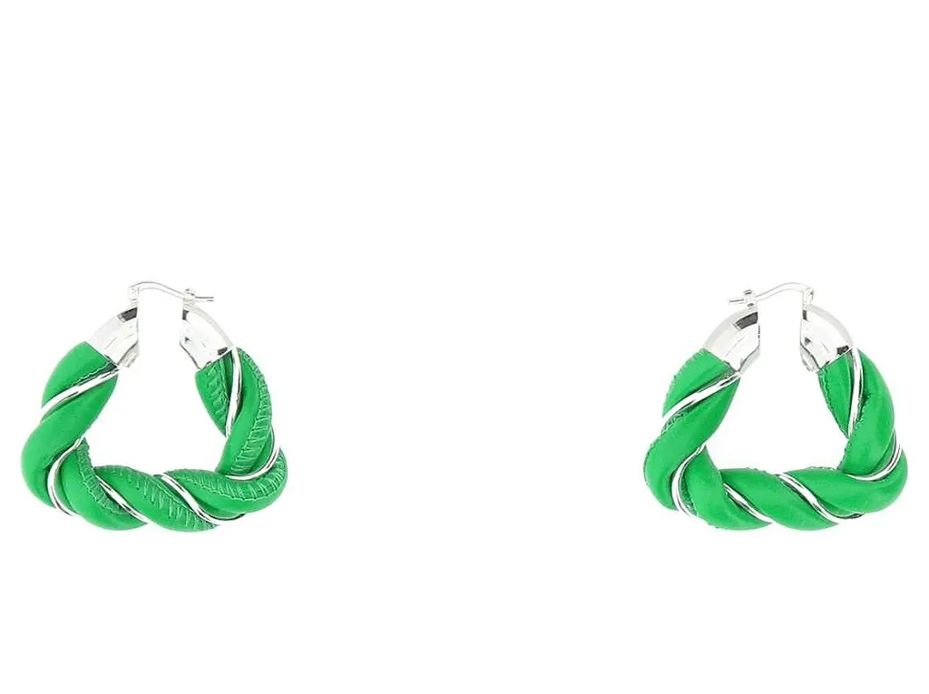 Bottega Veneta Woven Hoop Earrings