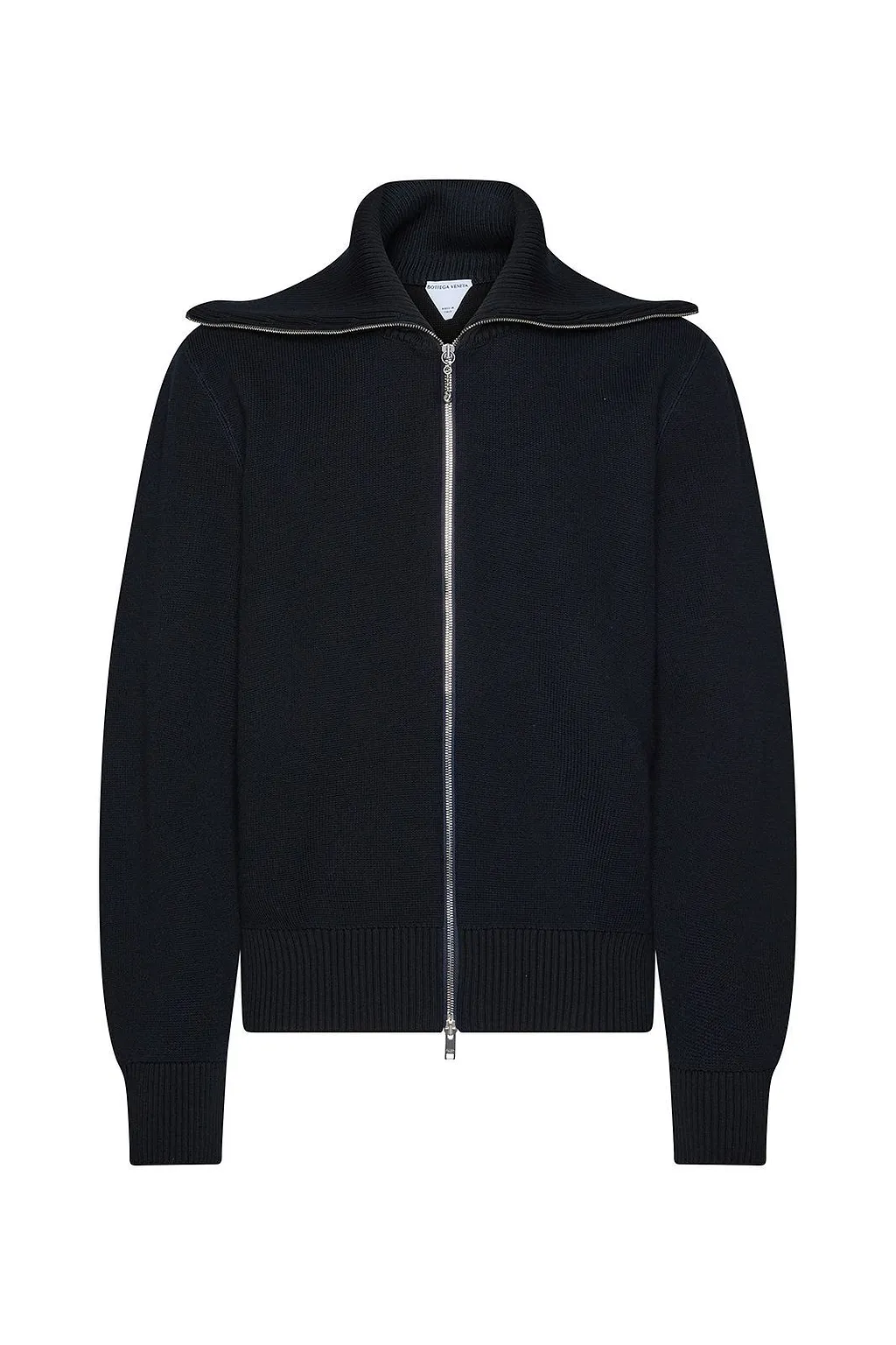 Bottega Veneta Zip-Up High Collar Knitted Sweater
