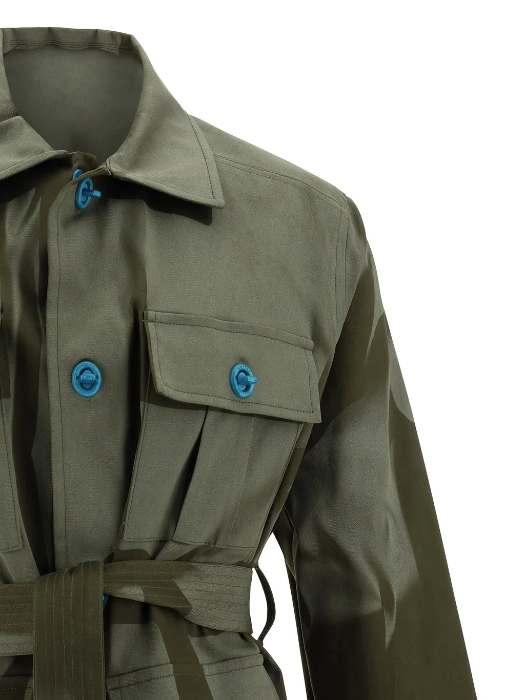 Botter Abstract-Printed Pocket Detailed Belted Jacket