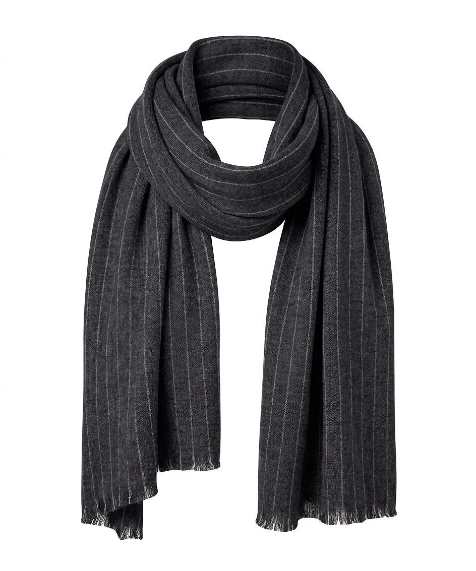 Botto Giuseppe Striped Ribbed Knit Scarf