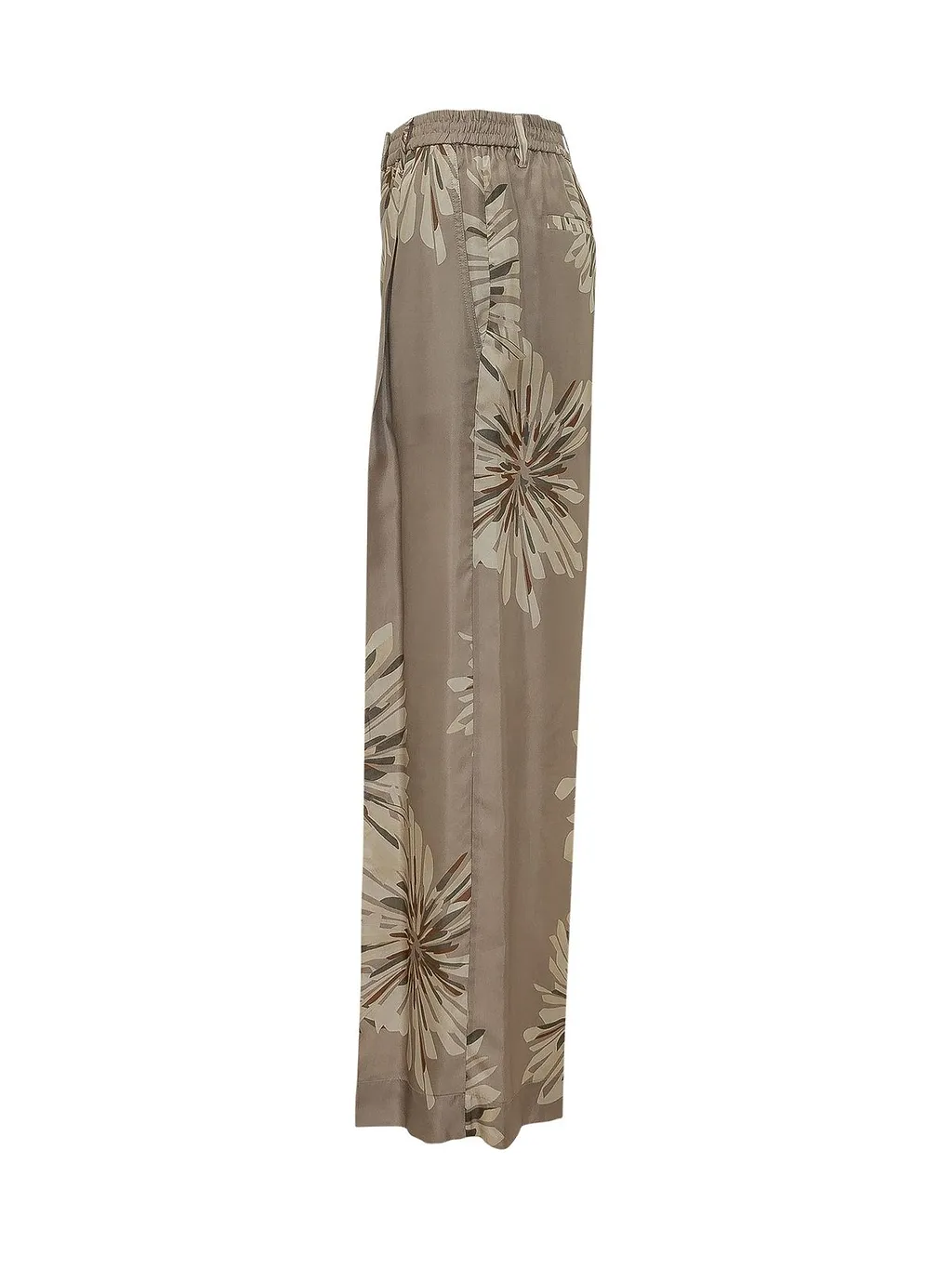 Brunello Cucinelli Bloom Print Pongee Sartorial Track Trousers