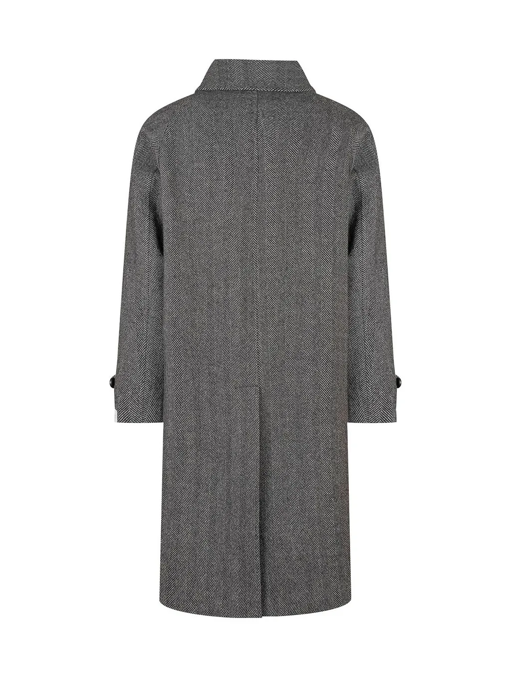 Breras Herringbone Single-Breasted Coat