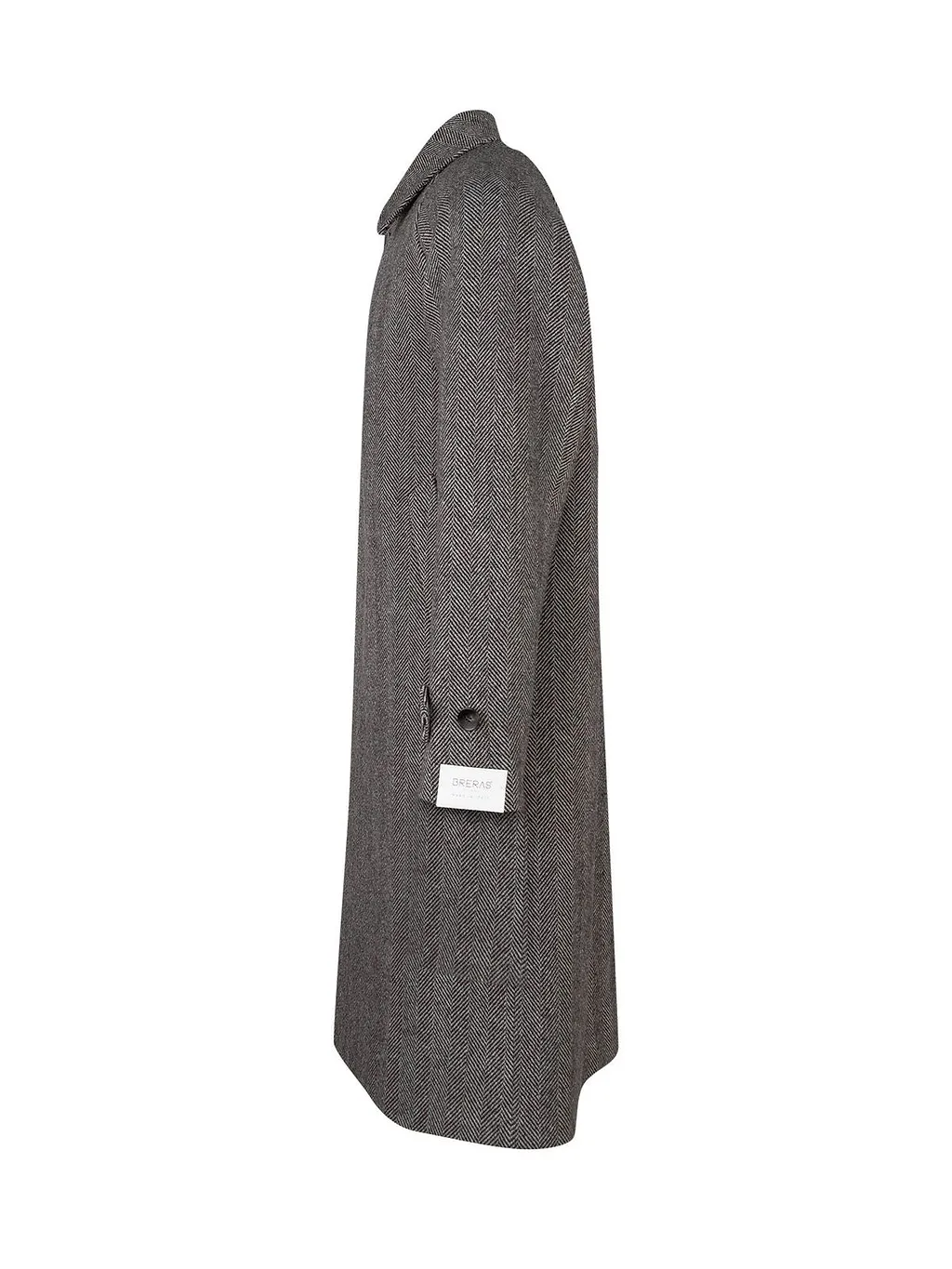 Breras Herringbone Single-Breasted Coat