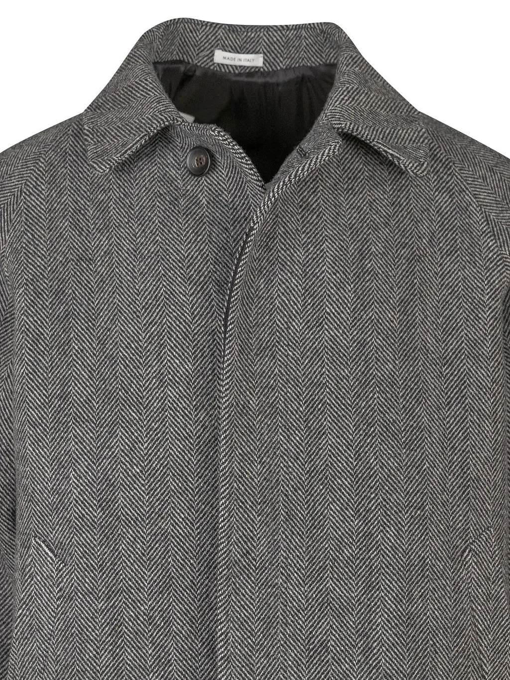Breras Herringbone Single-Breasted Coat
