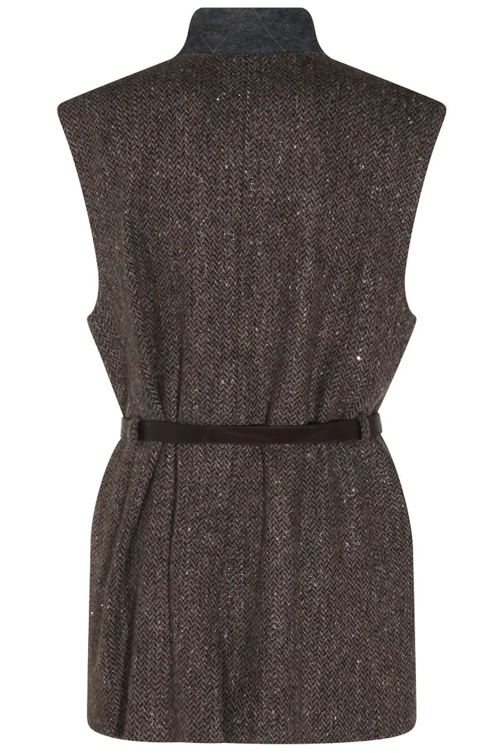 Brunello Cucinelli Chevron Belted Vest