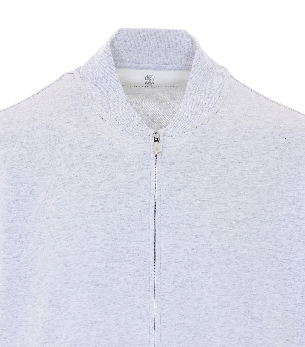Brunello Cucinelli Crewneck Zip-Up Sweatshirt