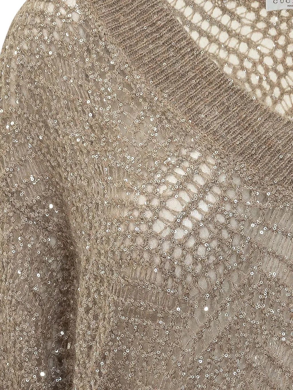 Brunello Cucinelli Dazzling Abstract Leaf Sweater