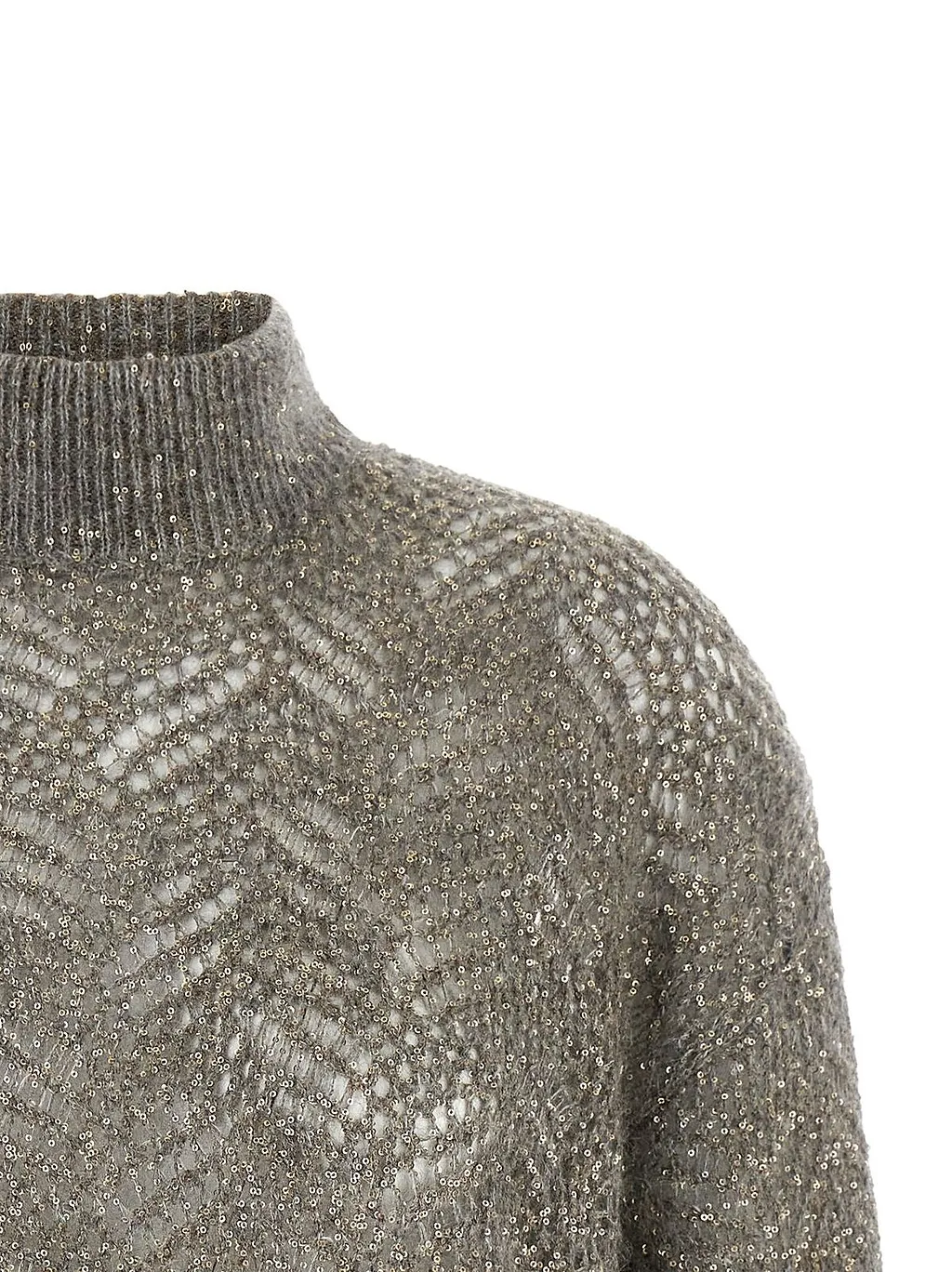 Brunello Cucinelli Dazzling Abstract Leaf Sweater