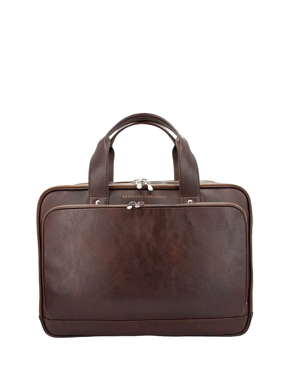 Brunello Cucinelli Double-Zip Laptop Bag