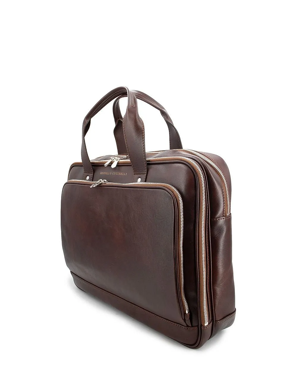 Brunello Cucinelli Double-Zip Laptop Bag