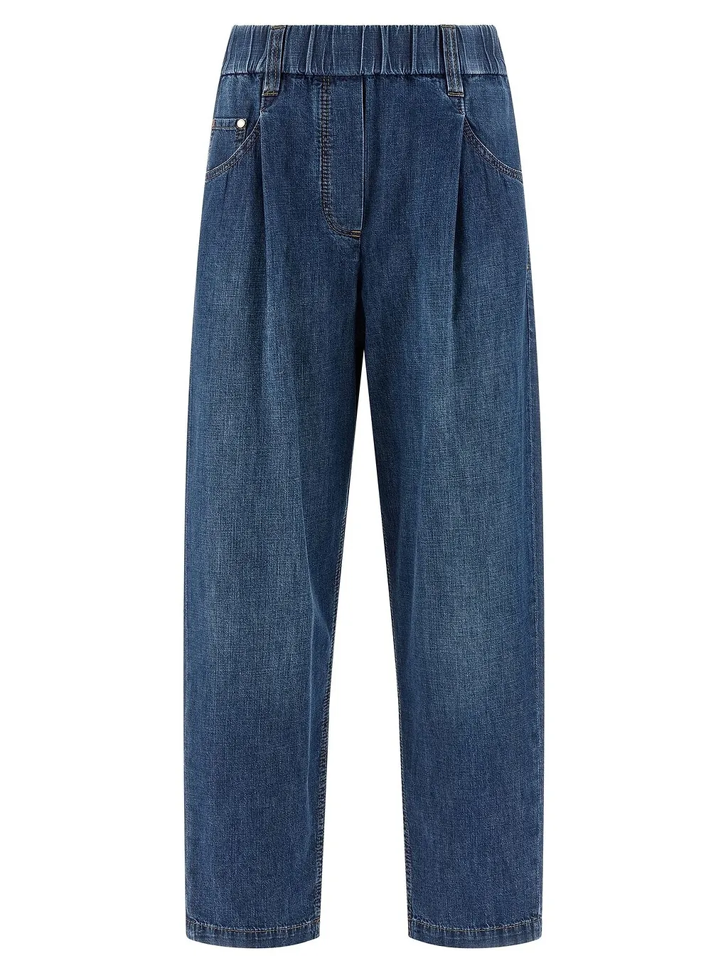 Brunello Cucinelli Elastic-Waist Tapered Jeans