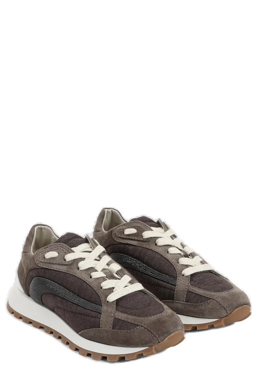 Brunello Cucinelli Embellished Lace-Up Sneakers