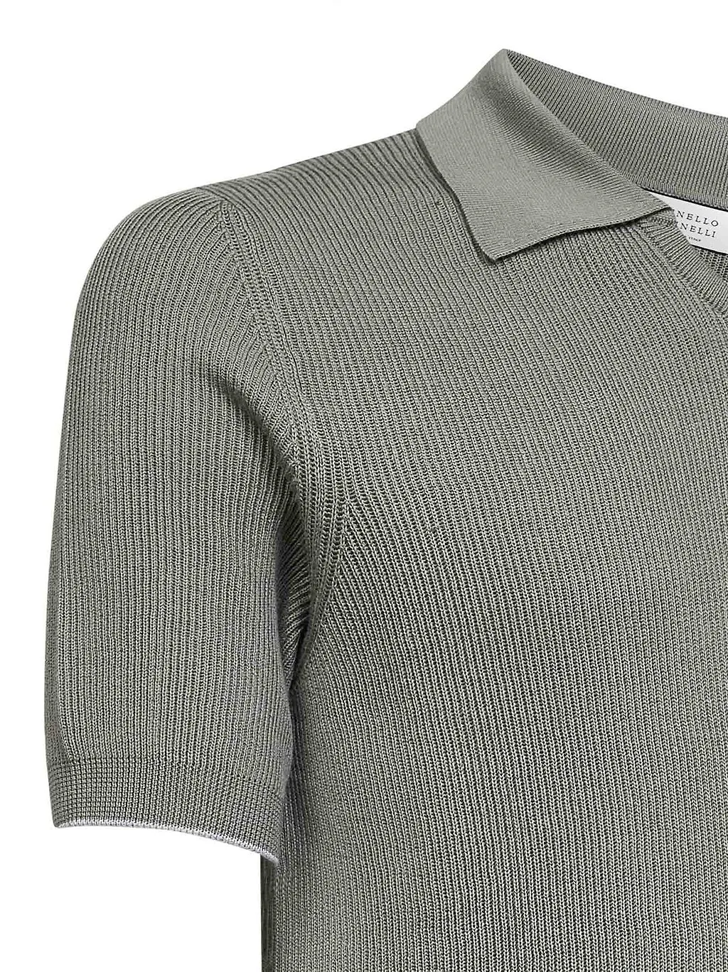 Brunello Cucinelli Fine-Knitted Ribbed Polo Shirt