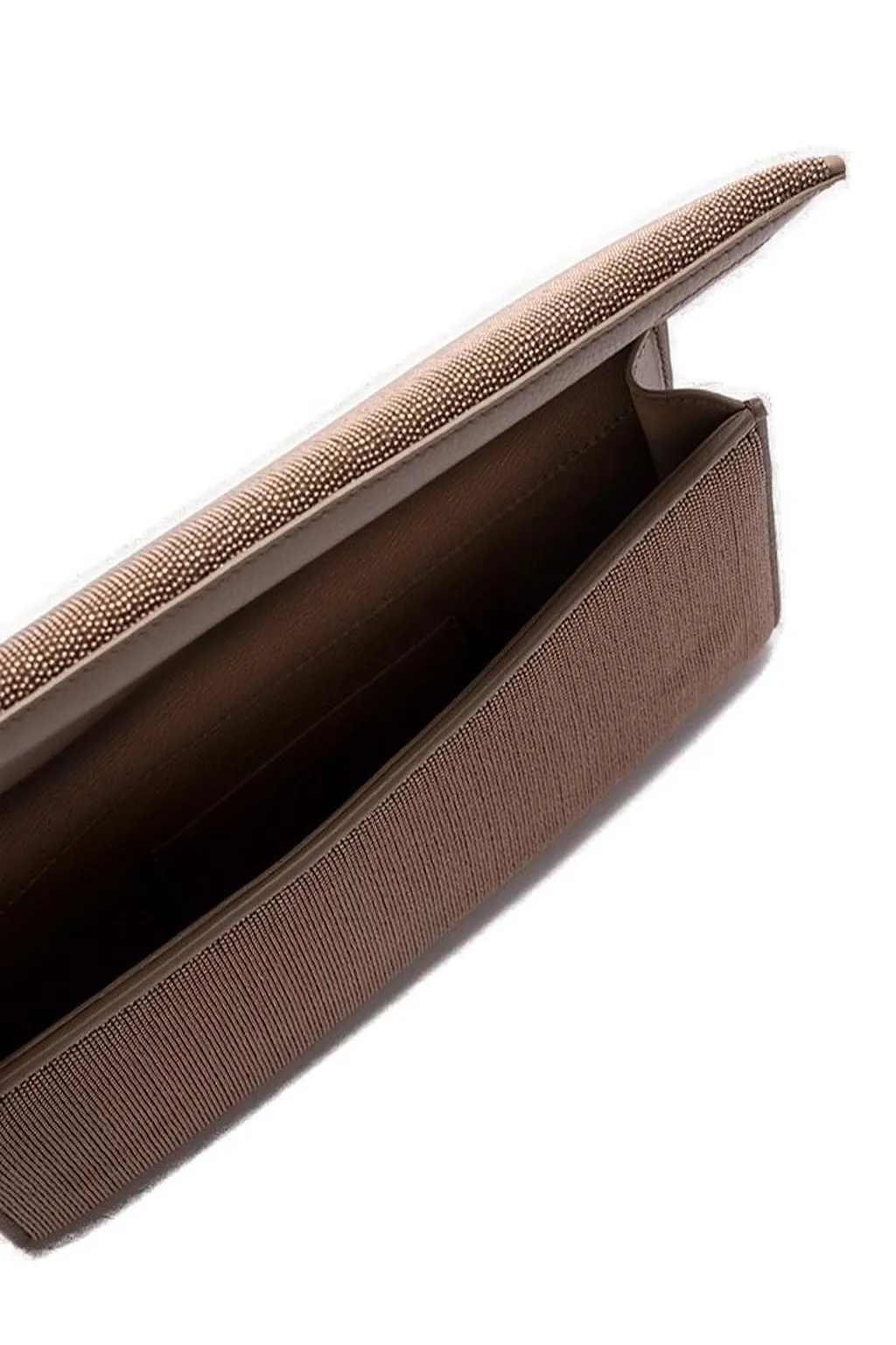 Brunello Cucinelli Precious Monili Foldover Top Clutch Bag