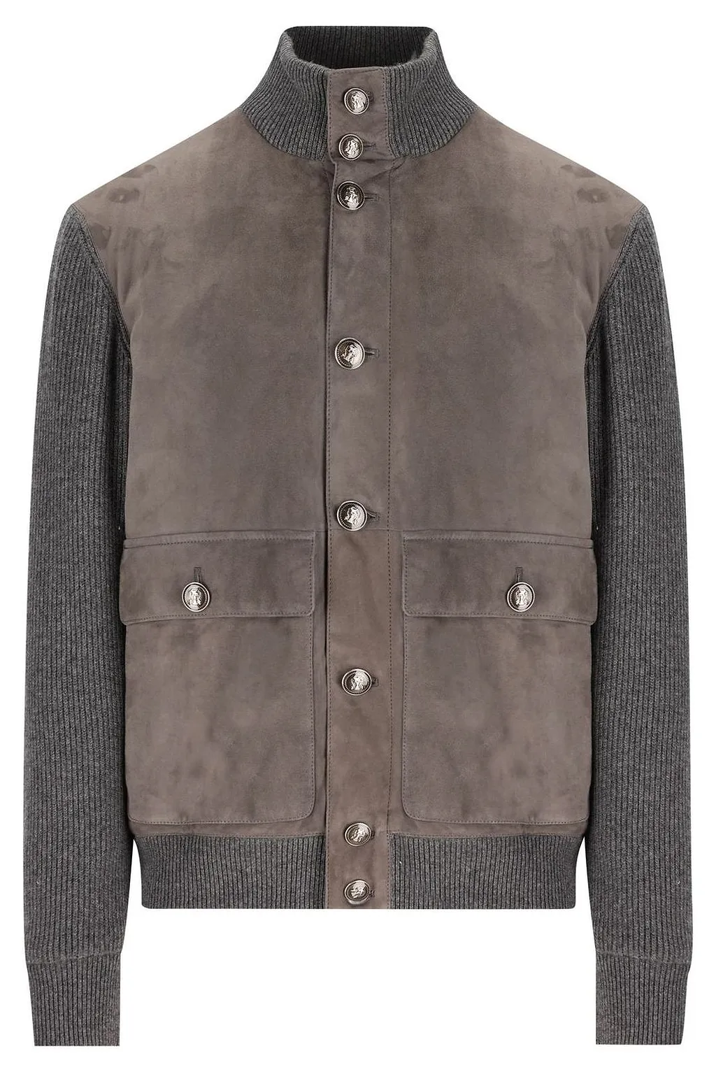 Brunello Cucinelli High-Neck Buttoned Jacket