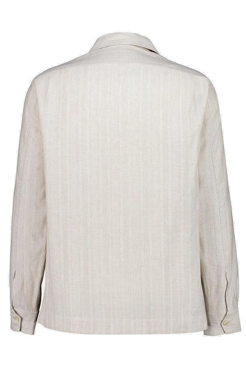 Brunello Cucinelli Jacquard Stripe Easy Fit Guayabera Shirt