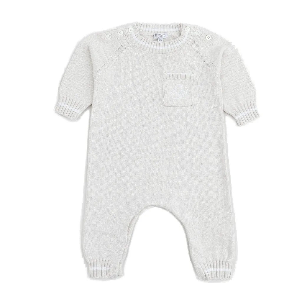 Brunello Cucinelli Kids Stripe Detailed Romper
