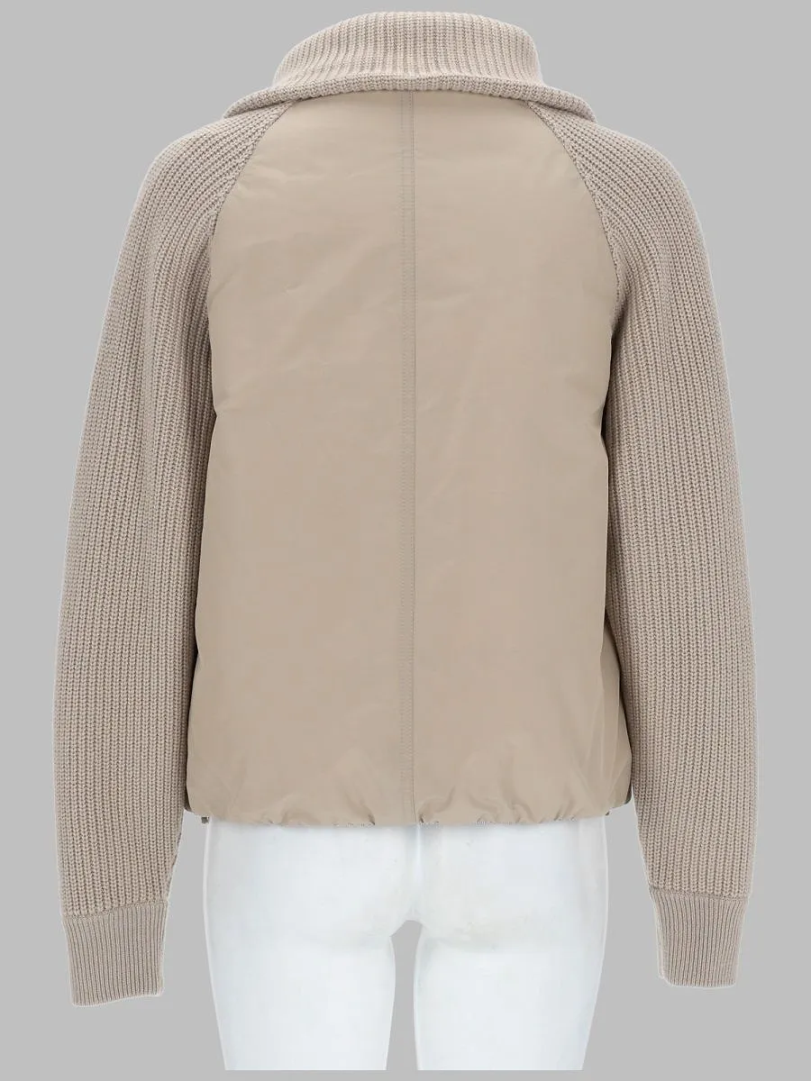 Brunello Cucinelli Knit-Sleeve Pocket Jacket