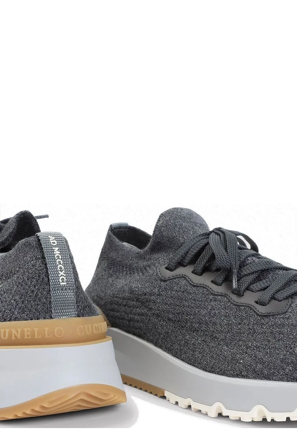 Brunello Cucinelli Knitted Lace-Up Sneakers