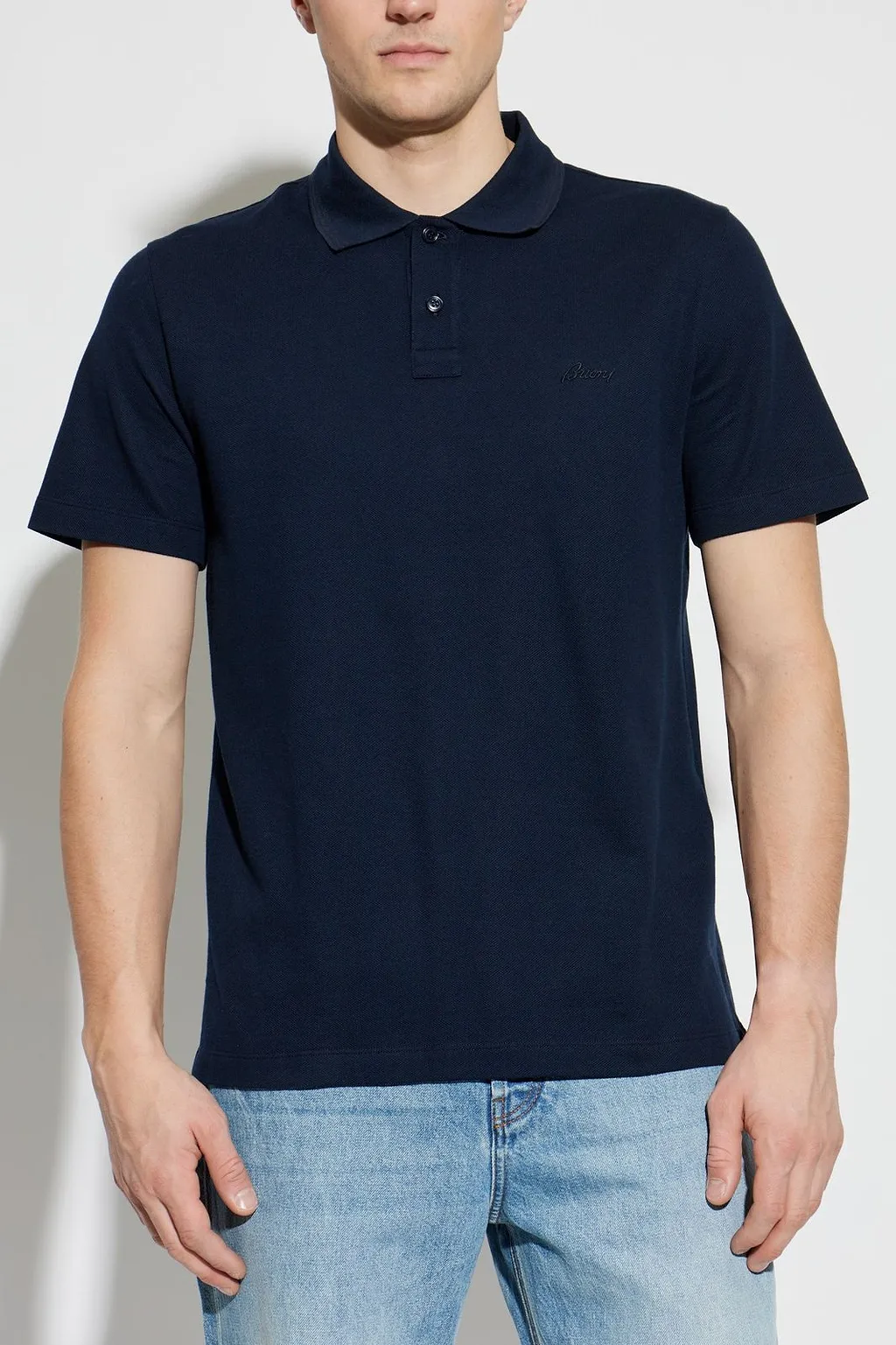 Brioni Embroidered Logo Polo Shirt