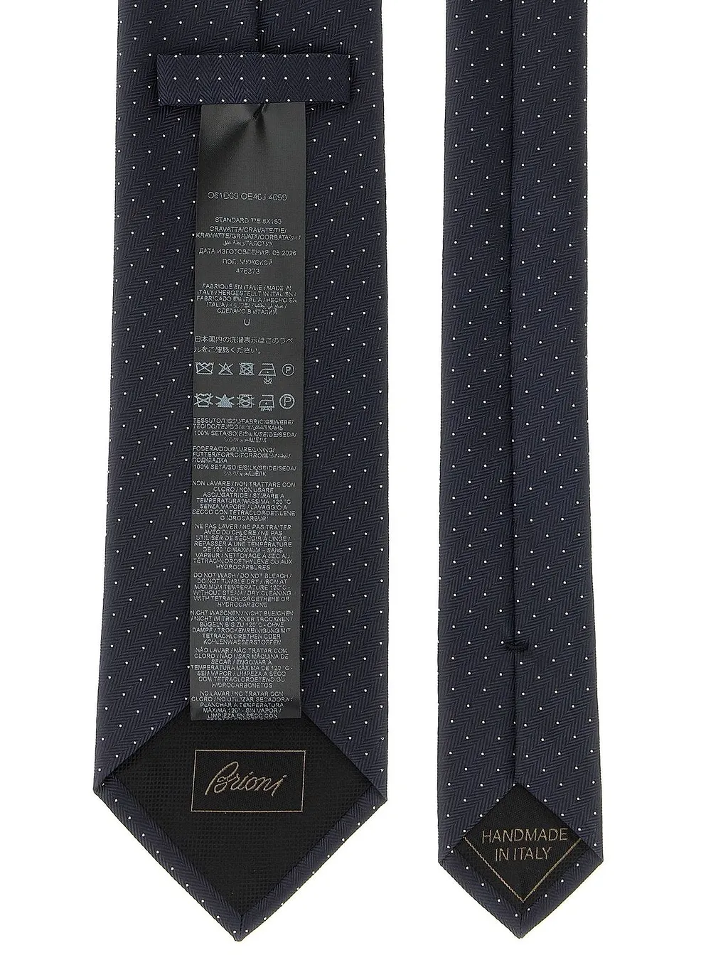 Brioni Micro-Dot Herringbone Tie