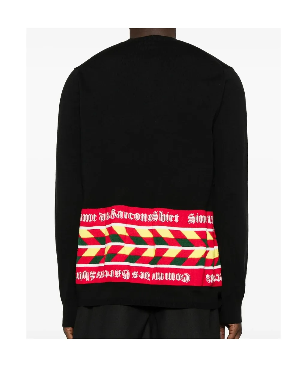 Geometric-Pattern Crew-Neck Sweater
