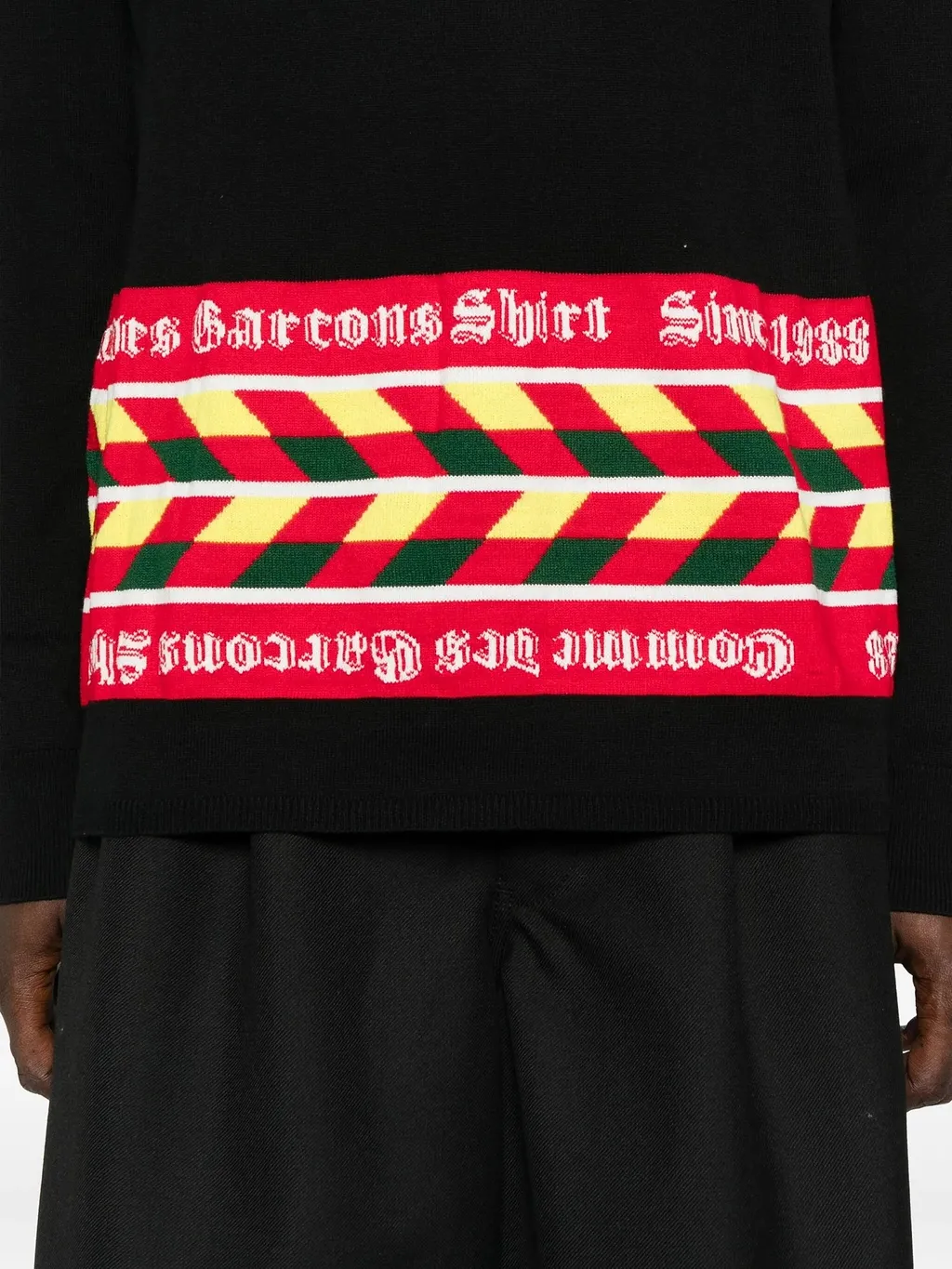 Geometric-Pattern Crew-Neck Sweater
