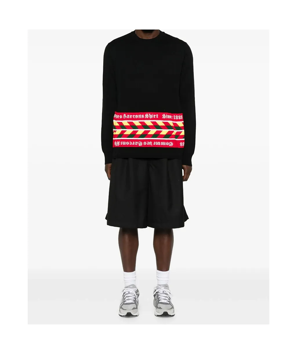 Geometric-Pattern Crew-Neck Sweater