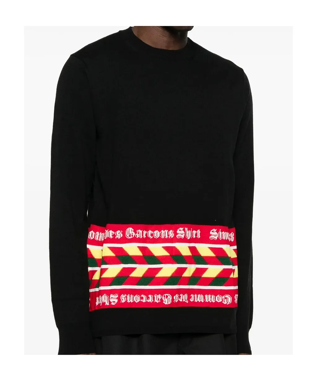 Geometric-Pattern Crew-Neck Sweater