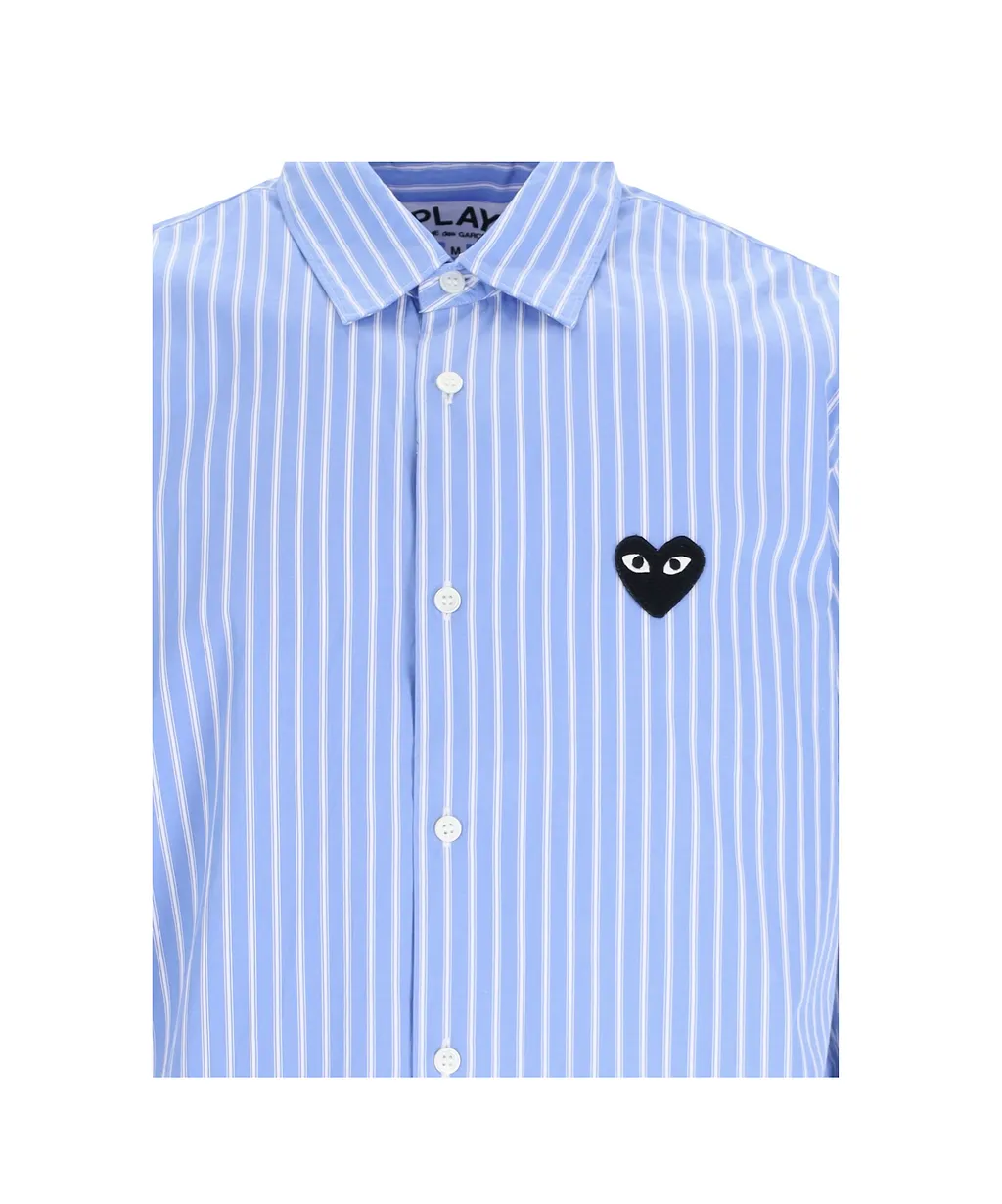 Comme Des GarÇOns Play Striped Short Sleeved Shirt