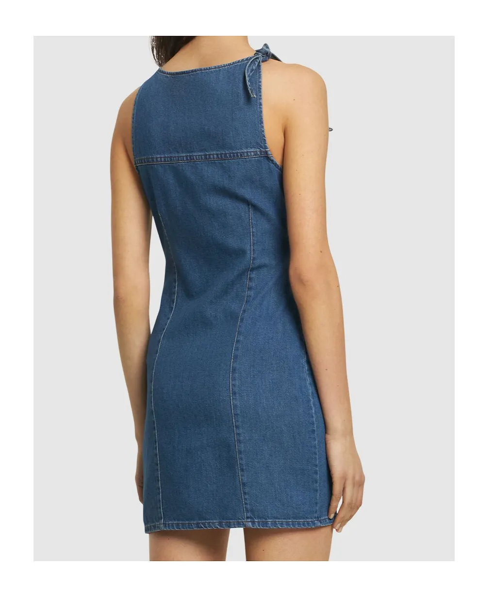 Asymmetrical Denim Mini Dress