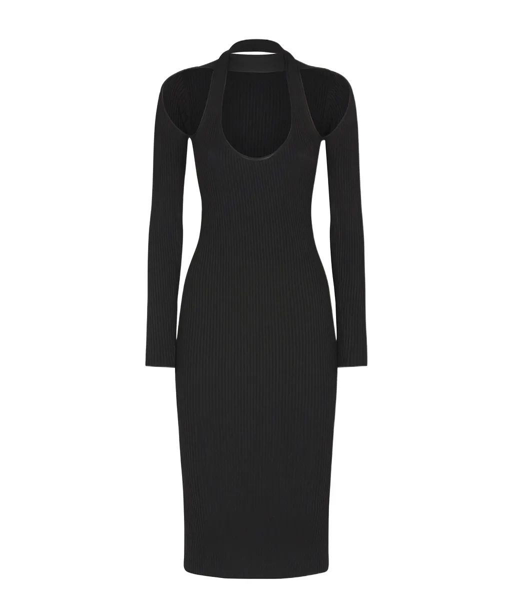 Coperni Cut-Out Knitted Midi Dress