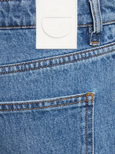 Button Knee Denim Trousers