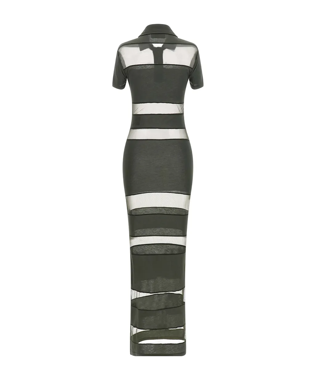 Coperni Striped Sheer Polo Dress