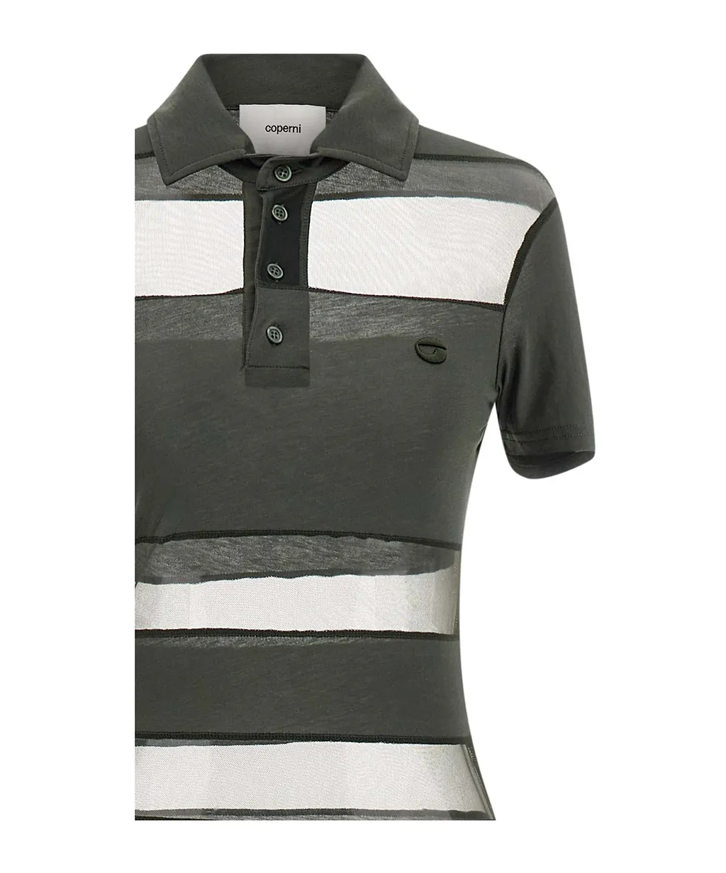 Coperni Striped Sheer Polo Dress