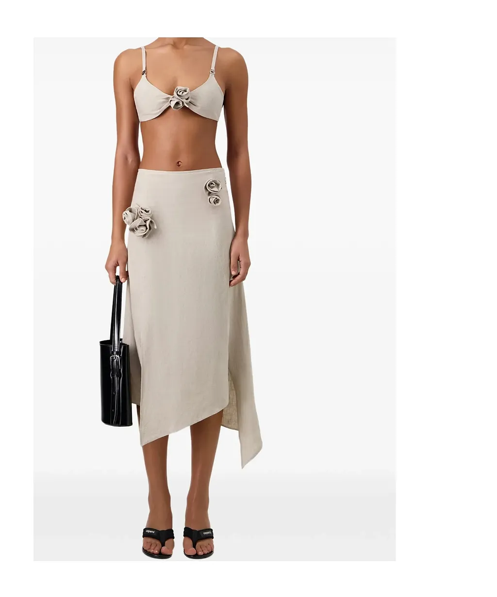 Flower Gathered Bikini Top