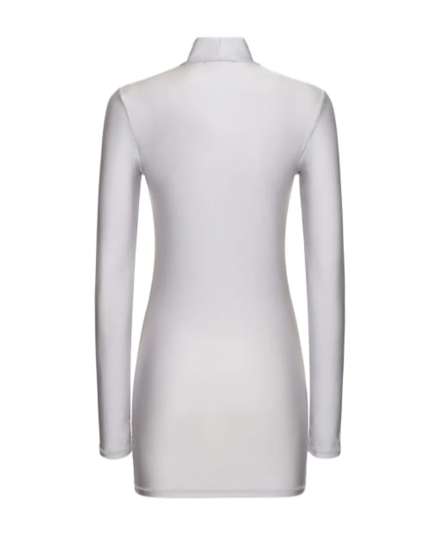 High-Necked Long-Sleeved Mini Dress