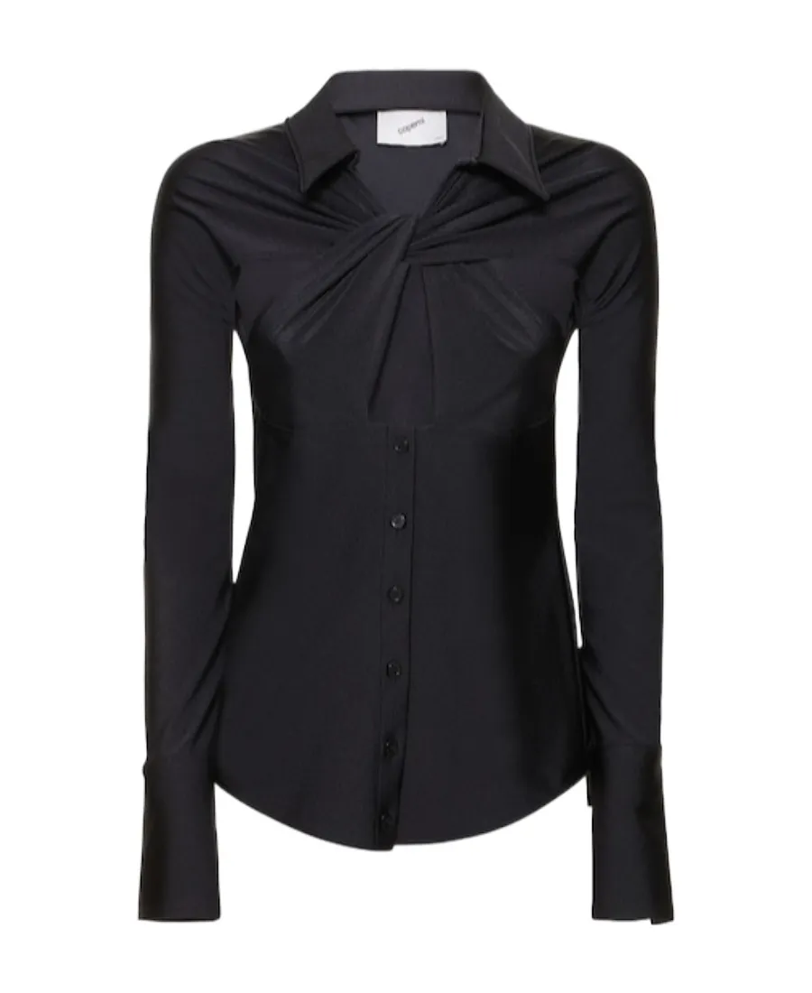 Hollowed-Out Long-Sleeved Shirt