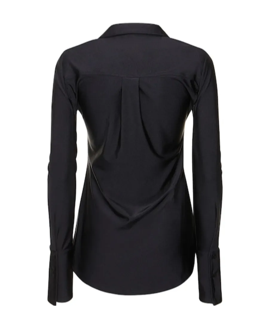 Hollowed-Out Long-Sleeved Shirt