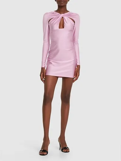 Hollowed-Out Jersey Mini Dress