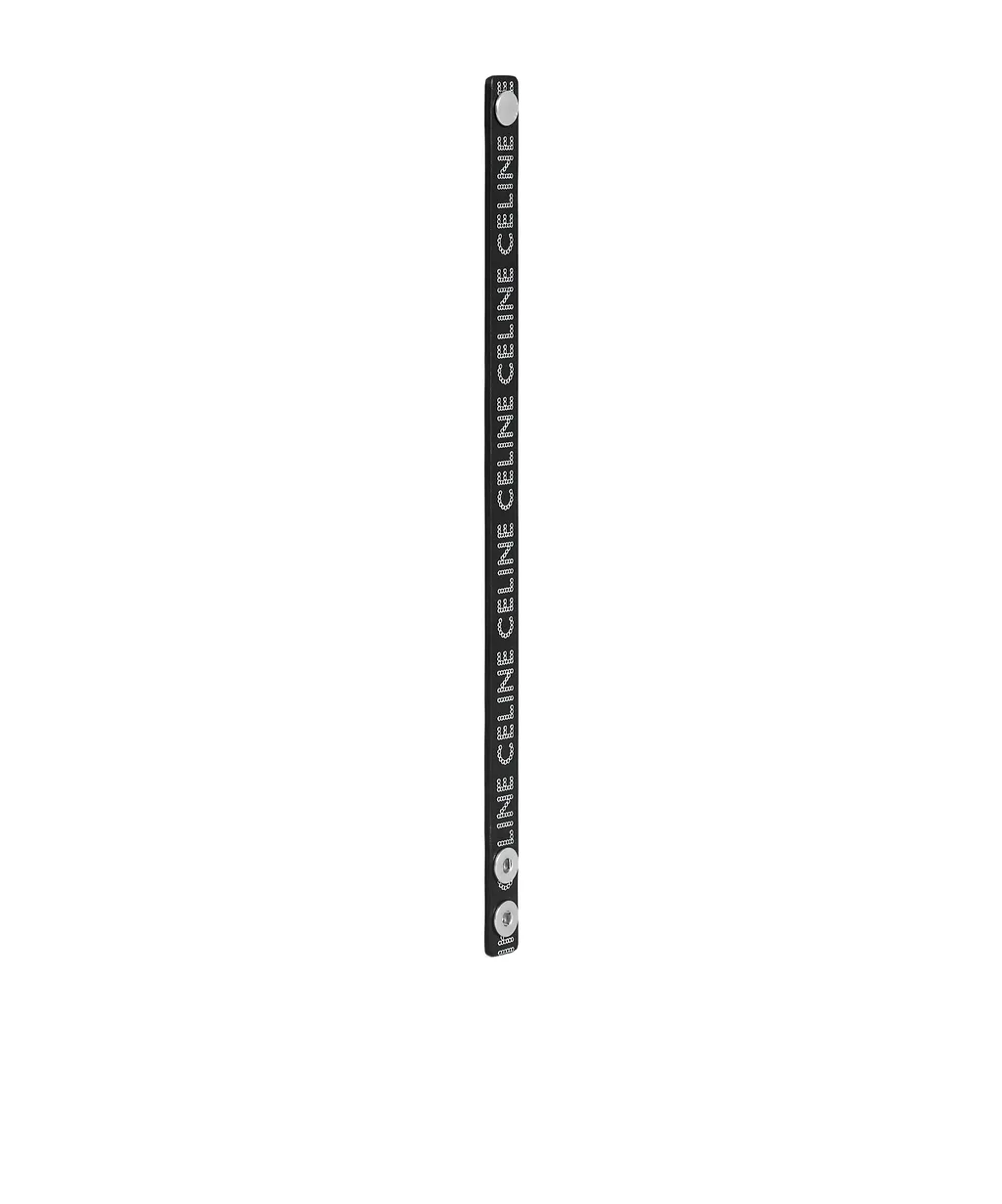 Celine Monochroms Studs Bracelet In Calfskin And Brass With Rhodium Finish