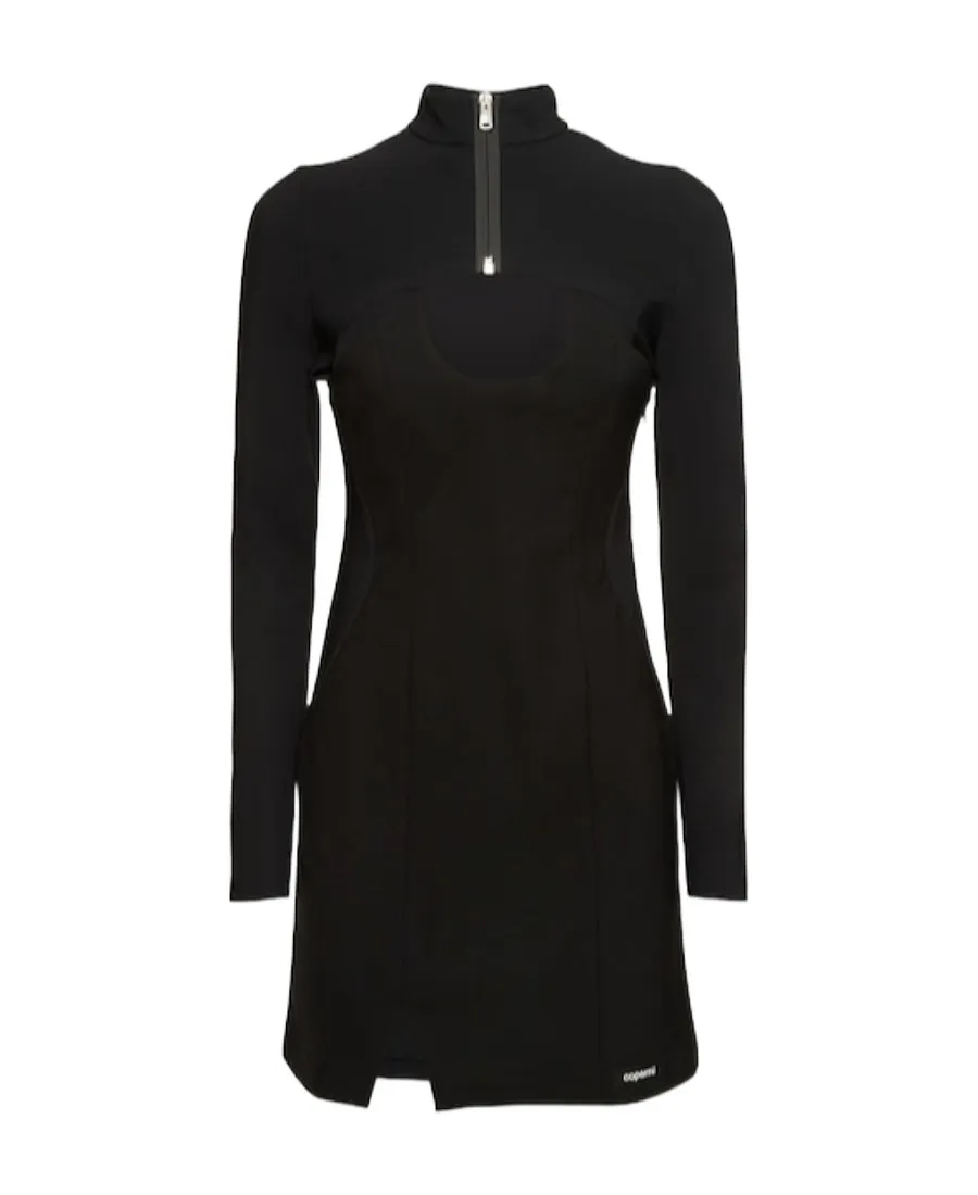 Plain Jersey Wool Mini Dress