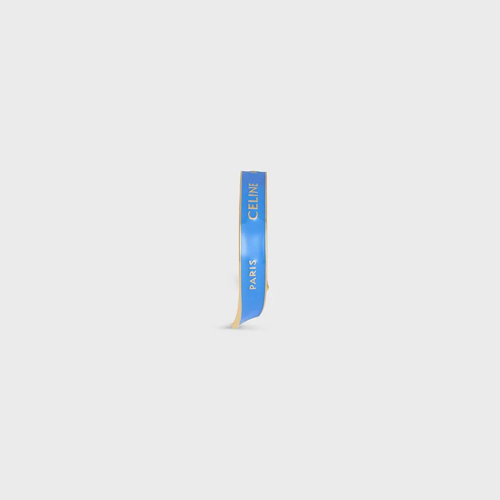 Celine Ribbon Small Cuff In Enamel And Brass With Gold Finish
