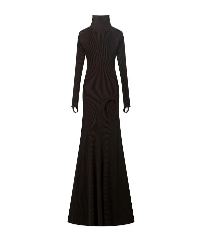 Ribbed Cut-Out Dress