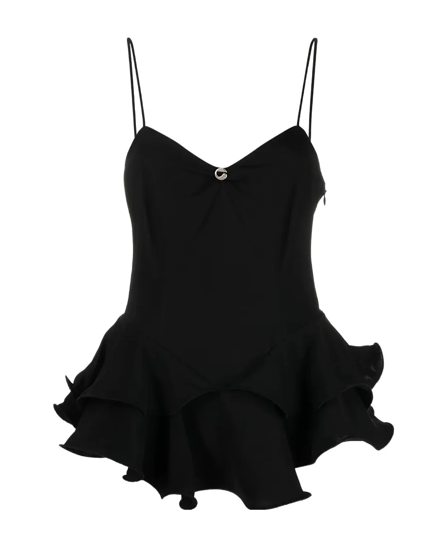 Ruffle-Embellished Sleeveless Top
