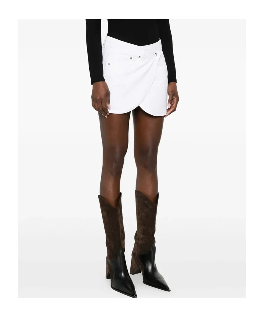 Studded Overlap Mini Skirt