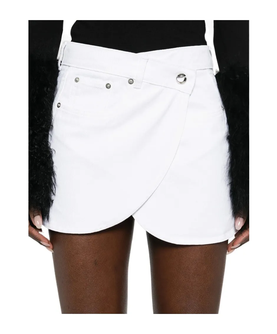 Studded Overlap Mini Skirt