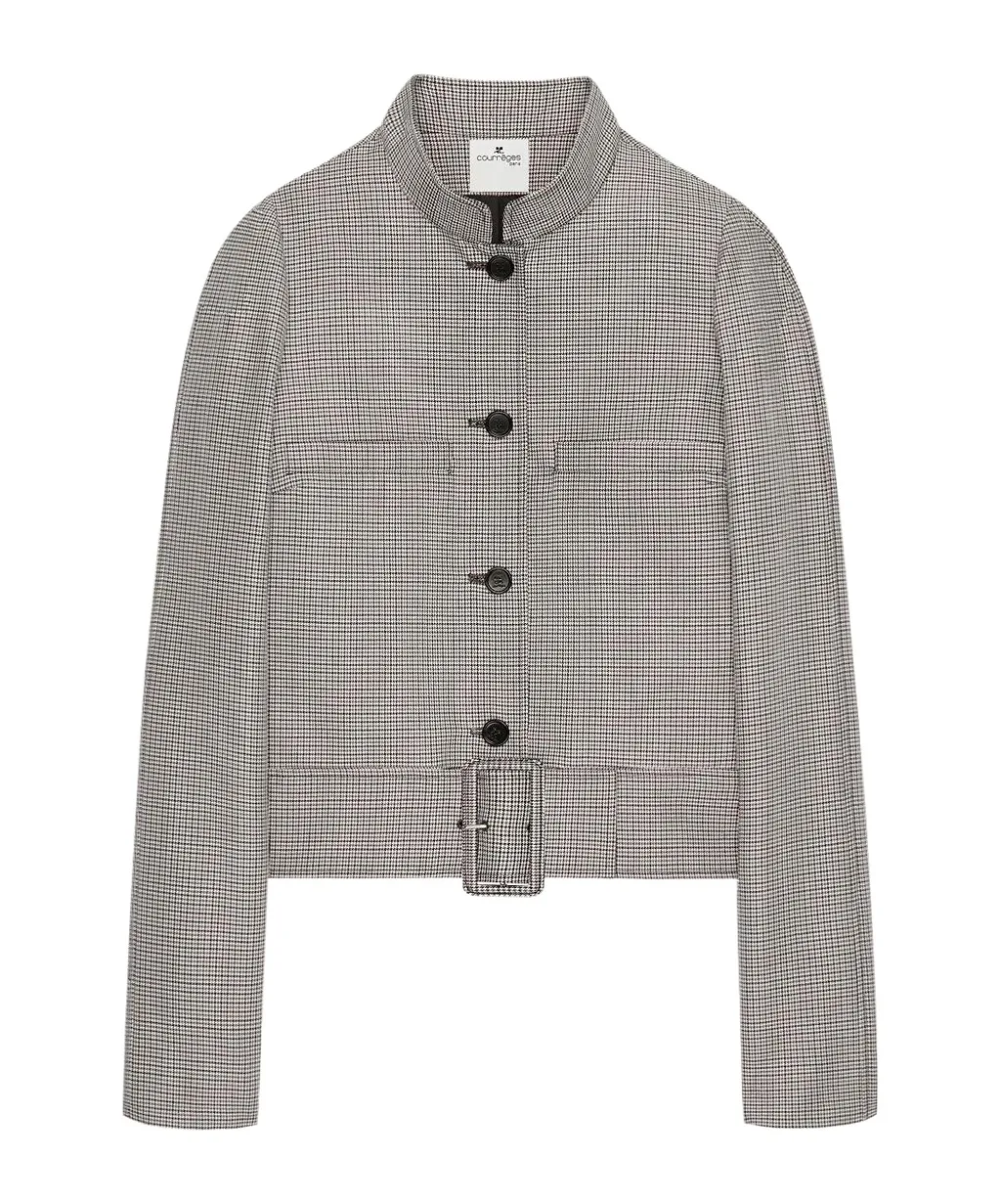 Buckle Houndstooth-Pattern Jacket