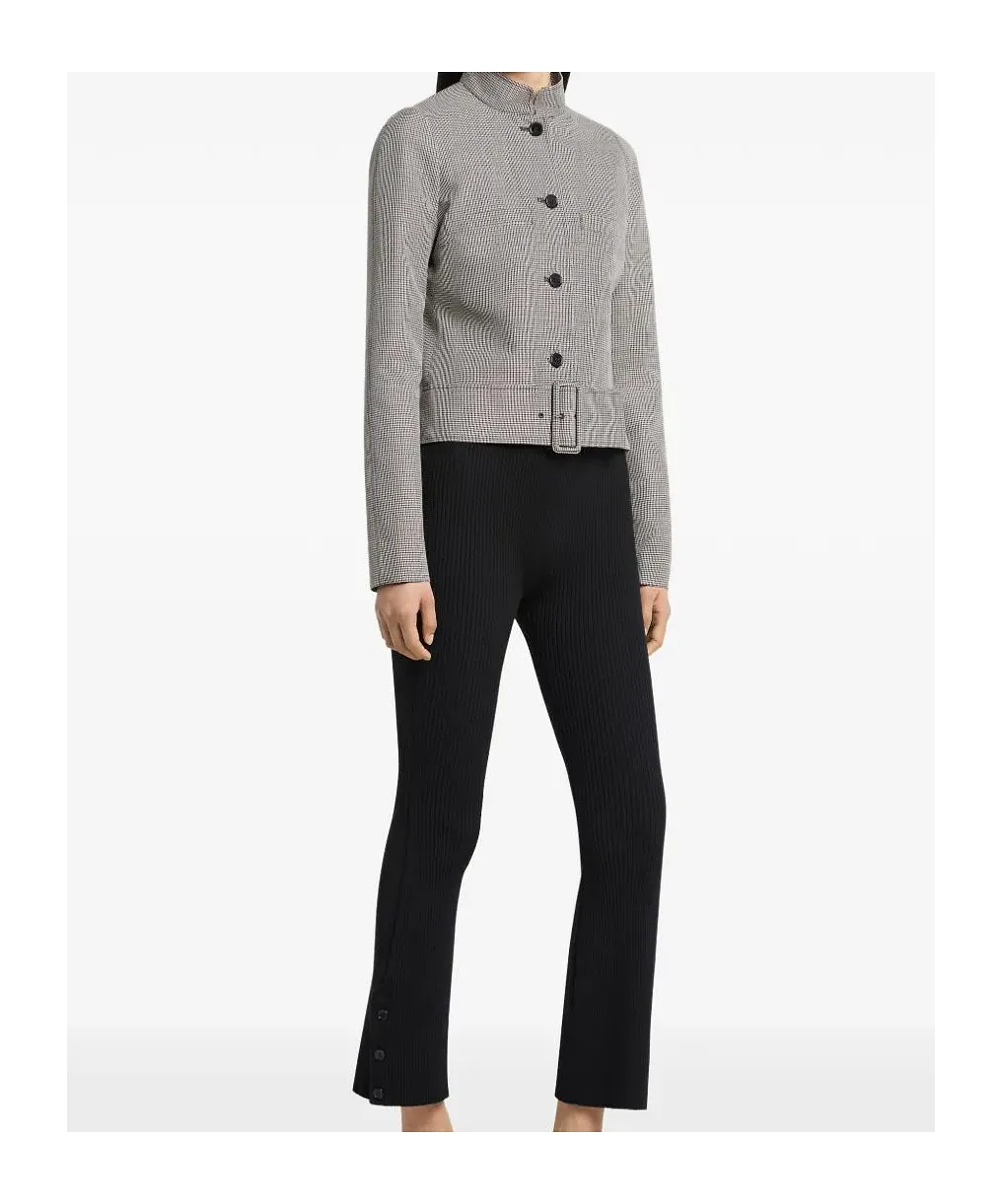 Buckle Houndstooth-Pattern Jacket